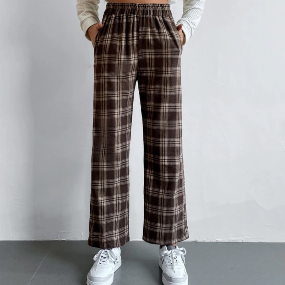 SHEIN Plaid Pants 🤎